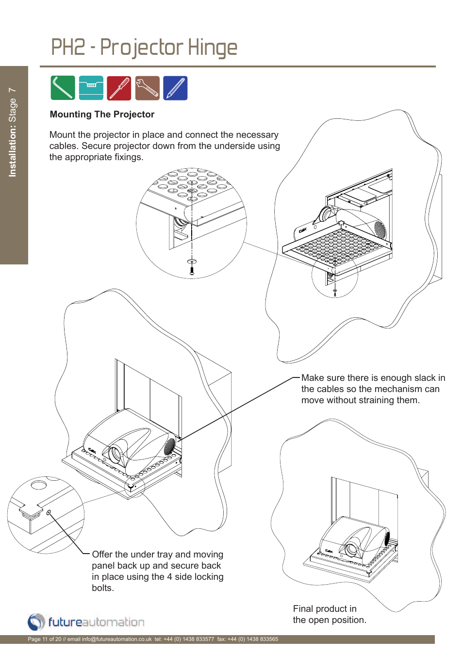 Ph2 - projector hinge | Future Automation PH User Manual | Page 12 / 22
