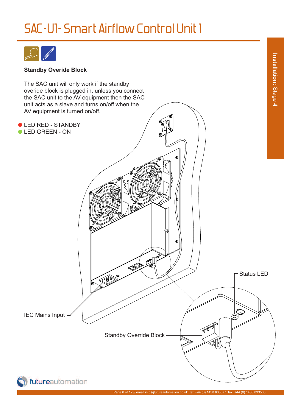 Sac-u1- smart airflow control unit 1 | Future Automation SAC-U1 User Manual | Page 9 / 14