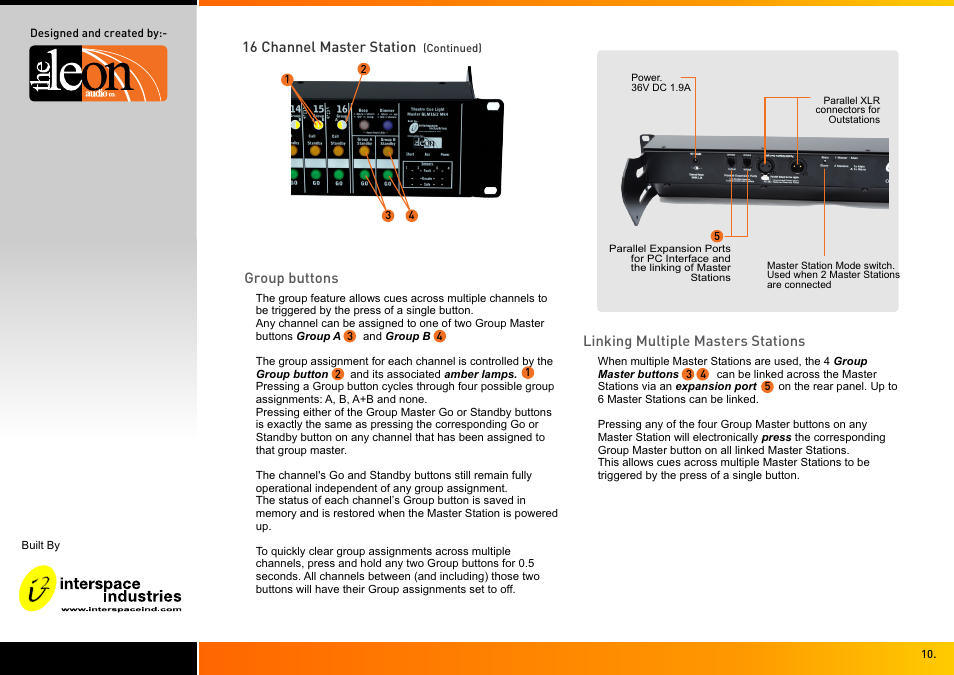 Interspace Industries TheatreCue 16 Way V4 System - 16 Outstations User Manual | Page 10 / 50