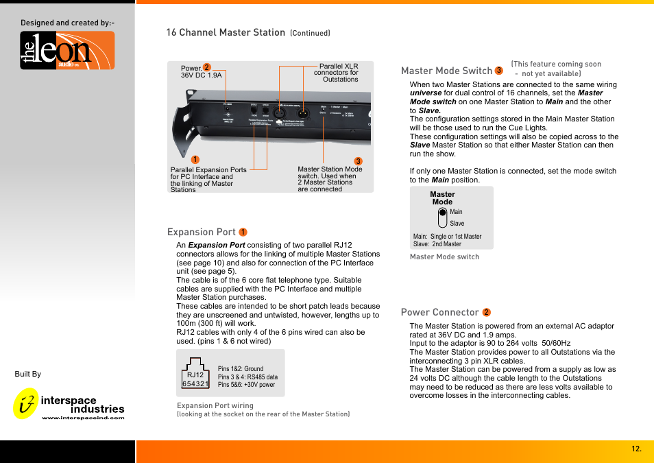 Interspace Industries TheatreCue 16 Way V4 System - 16 Outstations User Manual | Page 12 / 50
