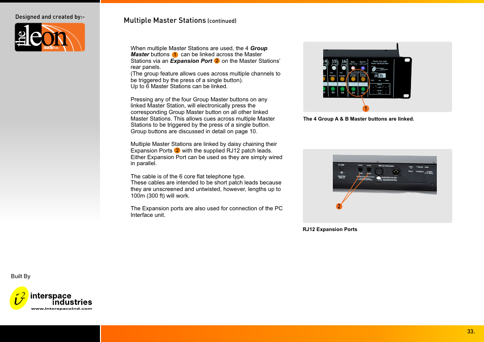 Interspace Industries TheatreCue 16 Way V4 System - 16 Outstations User Manual | Page 33 / 50