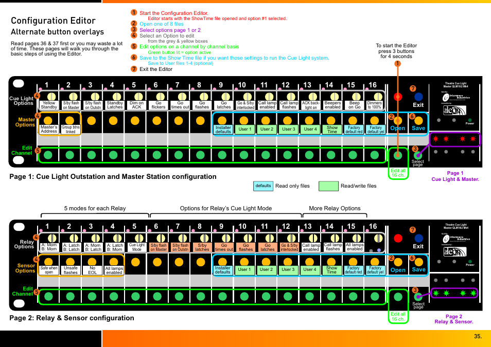 Configuration editor, Alternate button overlays | Interspace Industries TheatreCue 16 Way V4 System - 16 Outstations User Manual | Page 35 / 50