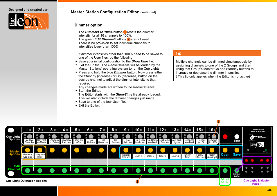 Master station configuration editor | Interspace Industries TheatreCue 16 Way V4 System - 16 Outstations User Manual | Page 40 / 50