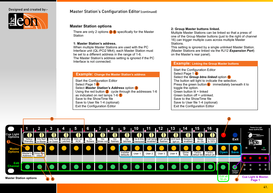 Master station’s configuration editor | Interspace Industries TheatreCue 16 Way V4 System - 16 Outstations User Manual | Page 41 / 50