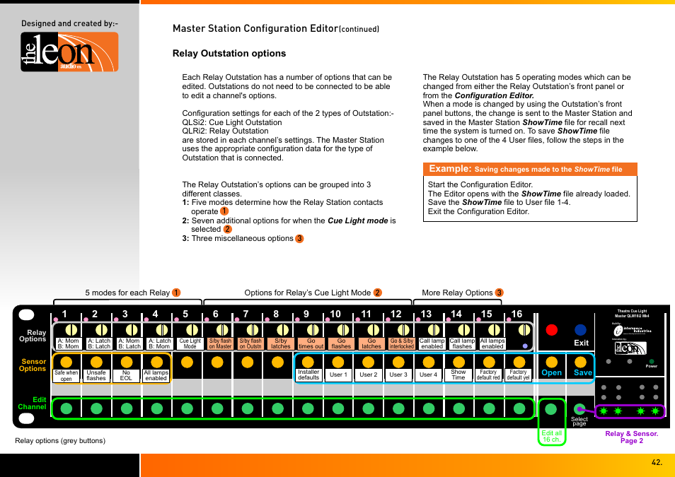 Master station configuration editor | Interspace Industries TheatreCue 16 Way V4 System - 16 Outstations User Manual | Page 42 / 50