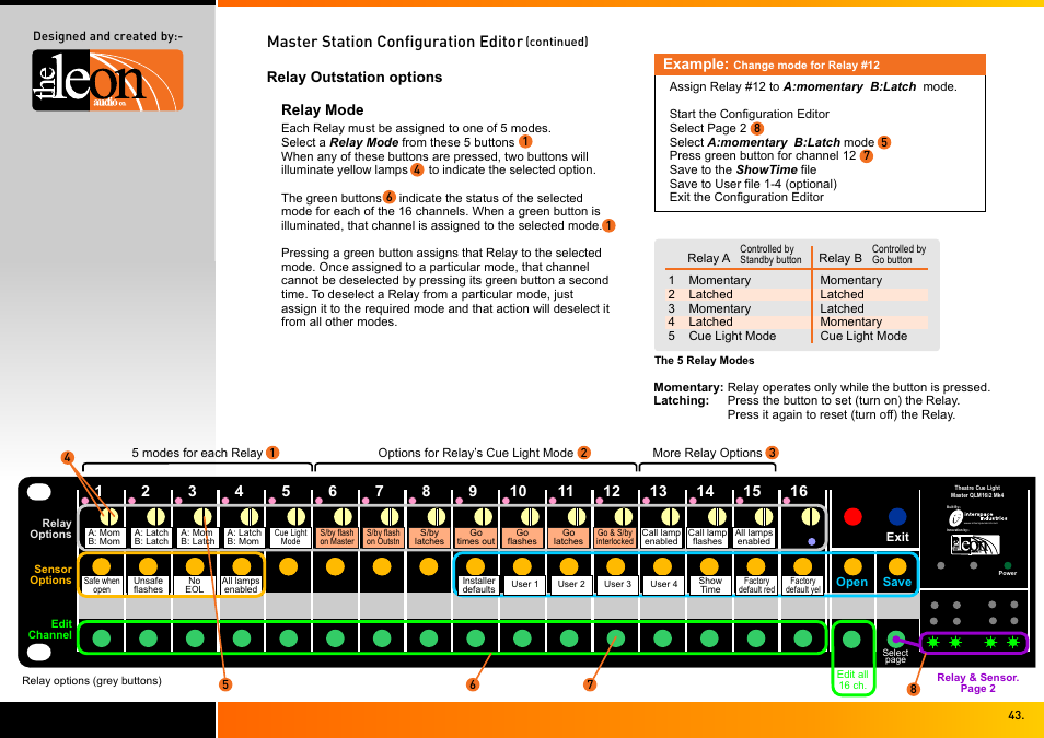 Master station configuration editor | Interspace Industries TheatreCue 16 Way V4 System - 16 Outstations User Manual | Page 43 / 50