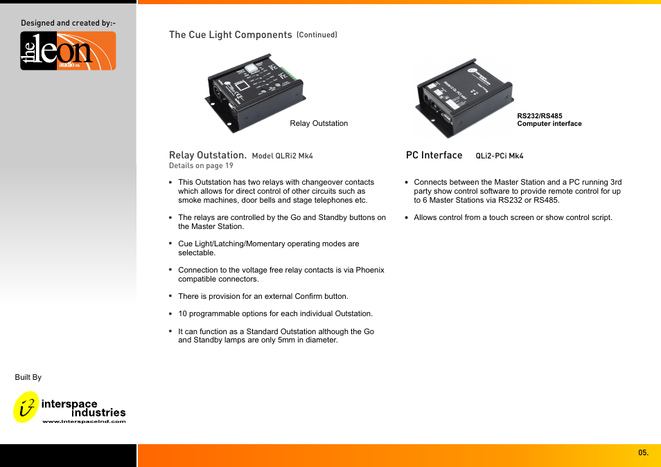 Interspace Industries TheatreCue 16 Way V4 System - 16 Outstations User Manual | Page 5 / 50