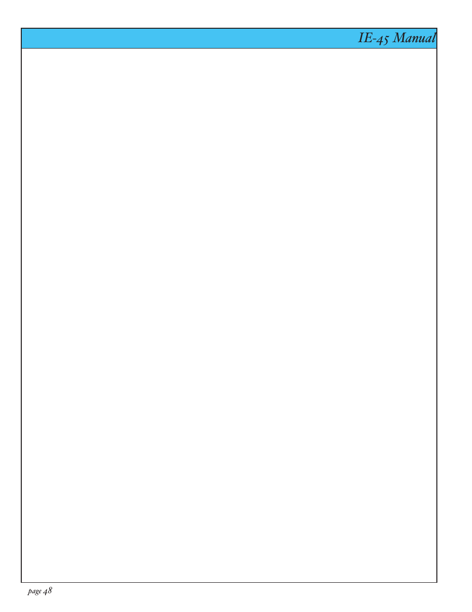 Ie-45 manual | Ivie IE-45 RTA - Real Time Analysis User Manual | Page 48 / 48