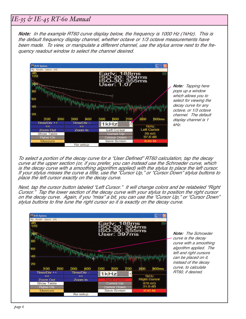 Ivie IE-45 RT60 - Reverberation Time Analysis User Manual | Page 6 / 8