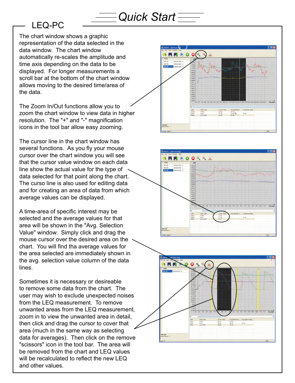 Quick start, Leq-pc | Ivie LEQ-PC -- Companion for Analysis on PC User Manual | Page 3 / 4