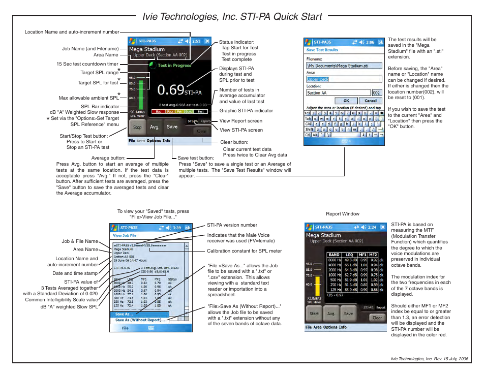 Ivie technologies, inc. sti-pa quick start | Ivie IE-45 STI-PA - Speech Intelligibility Analysis User Manual | Page 2 / 2