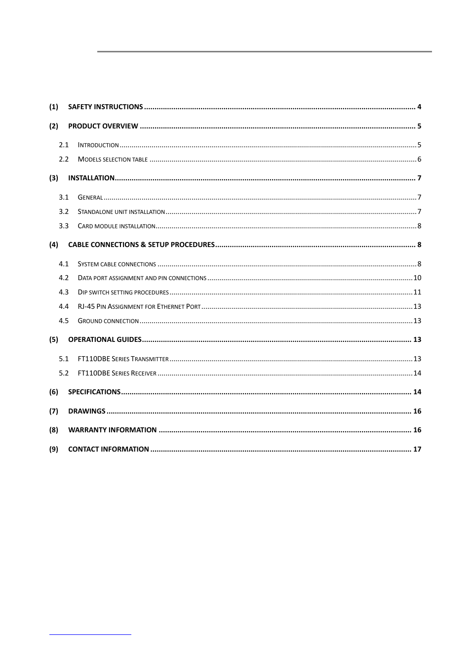 OT Systems FT110DBE User Manual | Page 3 / 17