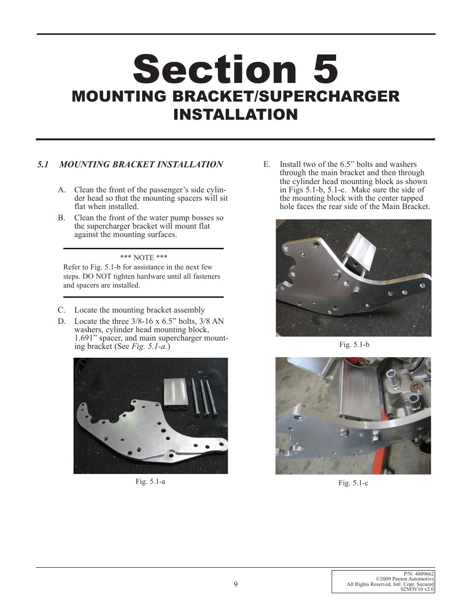 Mounting bracket/supercharger installation | Paxton Superchargers Universal Big Block Mopar 440 Carbureted System User Manual | Page 17 / 32
