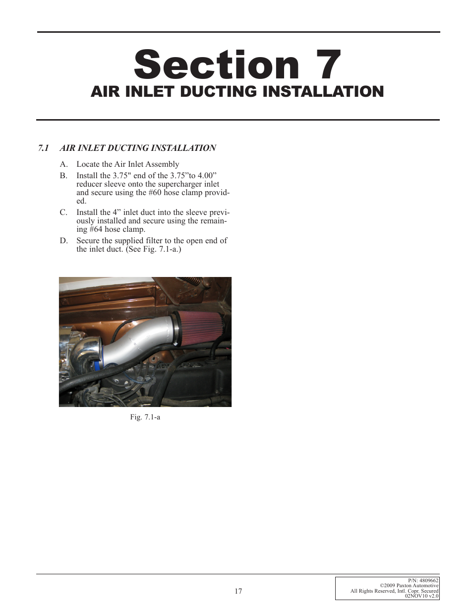 Air inlet ducting installation | Paxton Superchargers Universal Big Block Mopar 440 Carbureted System User Manual | Page 25 / 32
