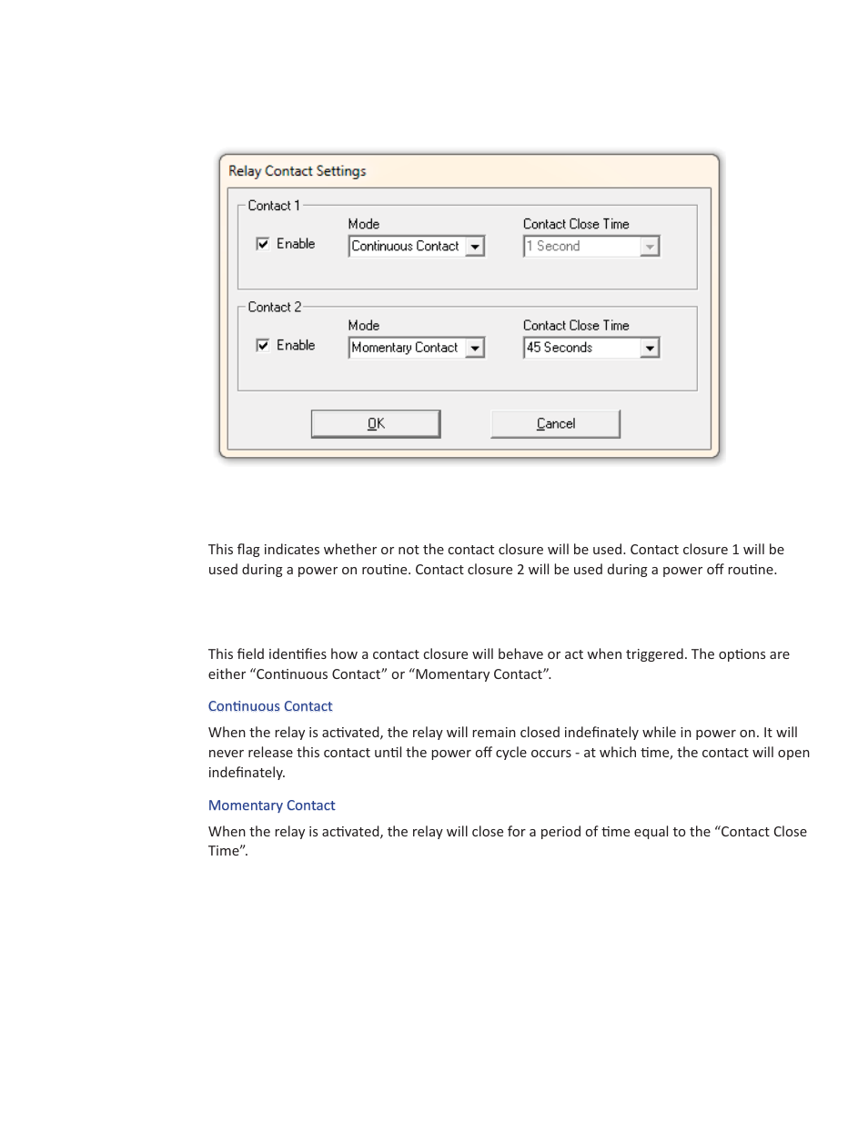Relay / contact closure enable flag, Mode | Presentation Switchers PS550 User Manual | Page 31 / 41