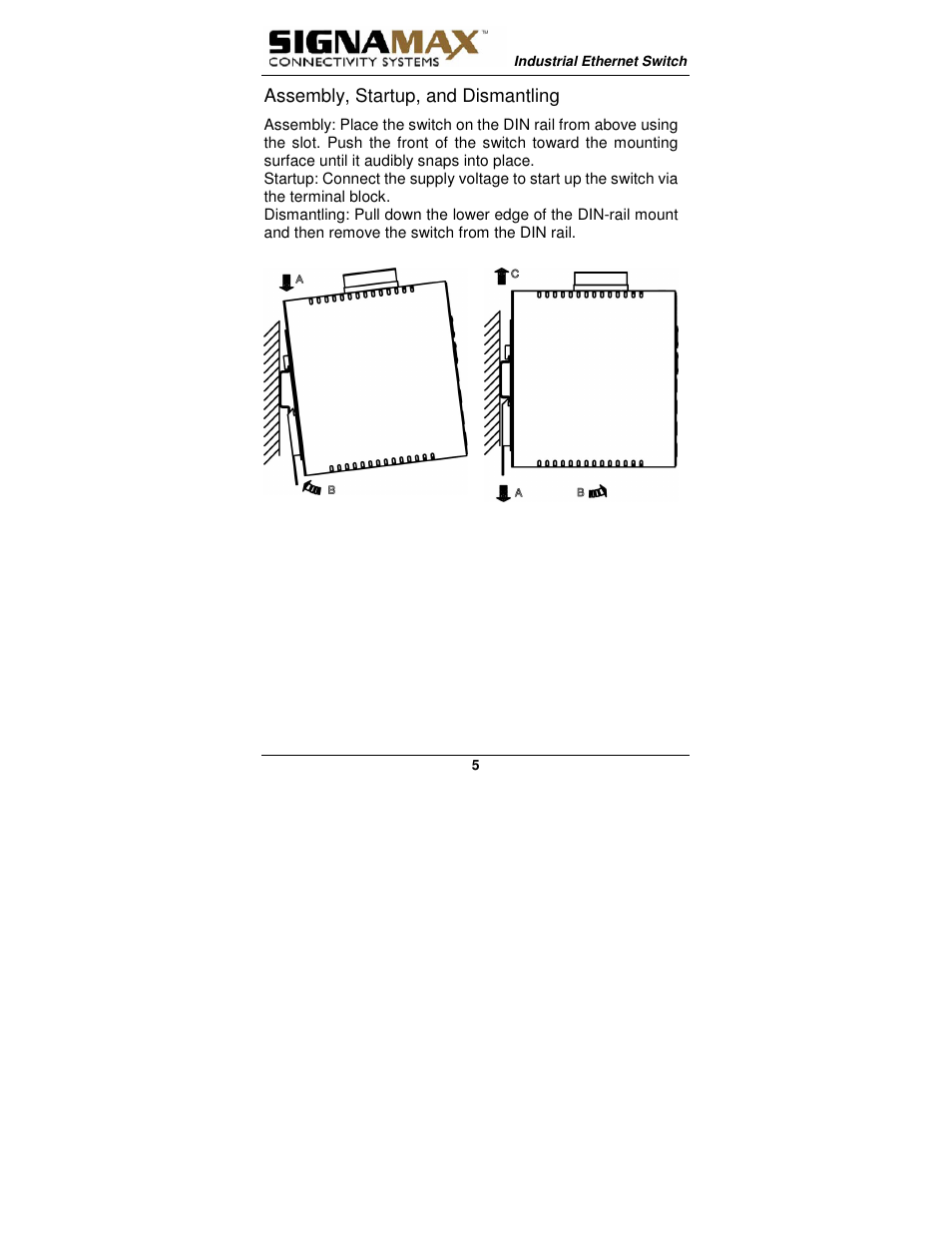 Signamax 5-Port 10/100 Compact Industrial Unmanaged Switch User Manual | Page 5 / 20