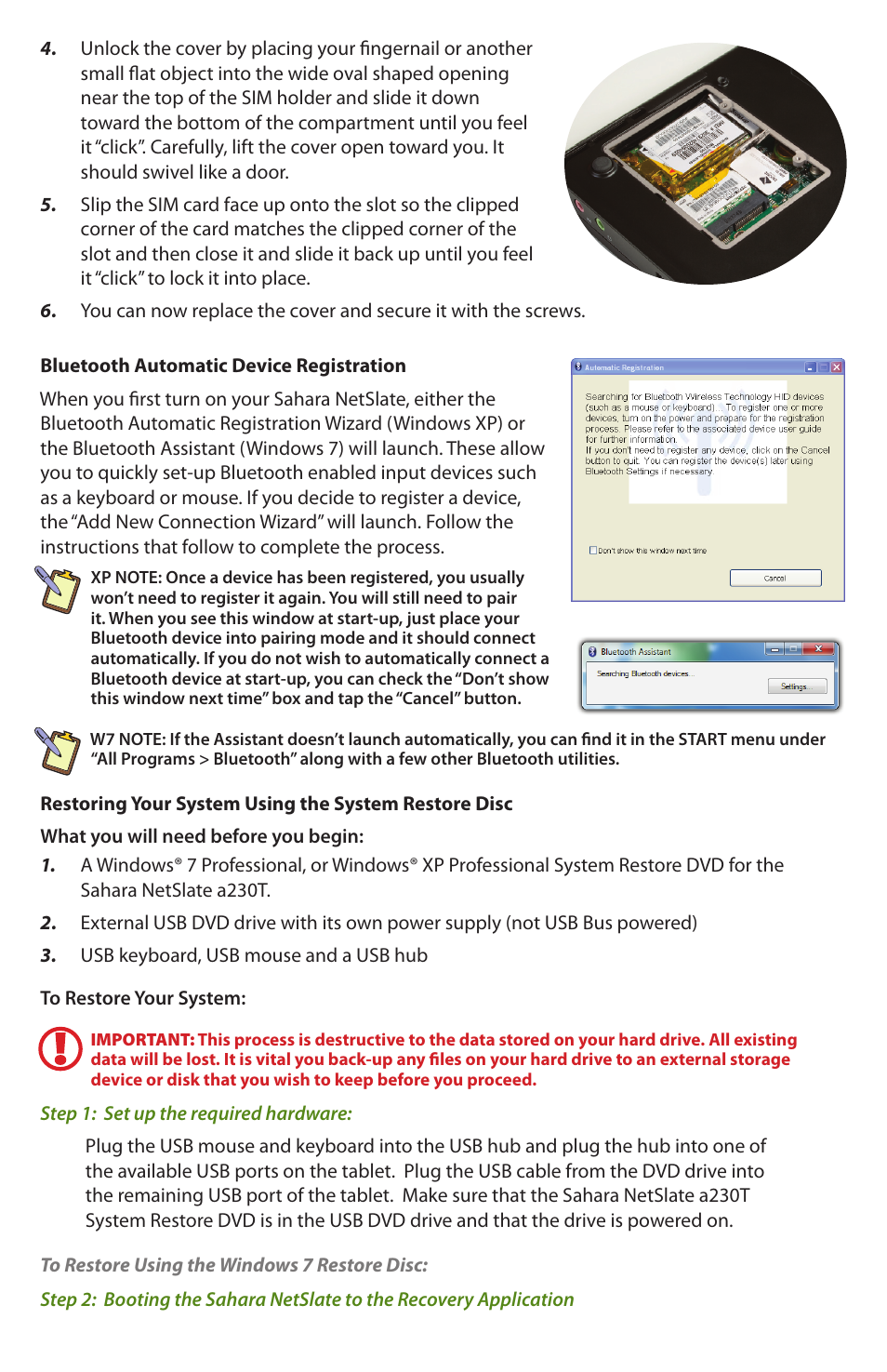 TabletKiosk Sahara NetSlate a230T User Manual | Page 6 / 8