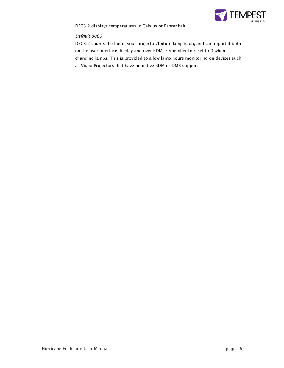 Tempest Hurricane User Manual | Page 16 / 47