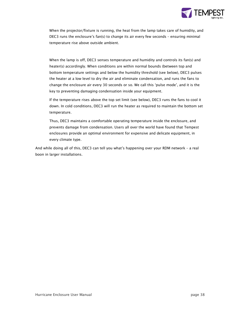 Tempest Hurricane User Manual | Page 38 / 47