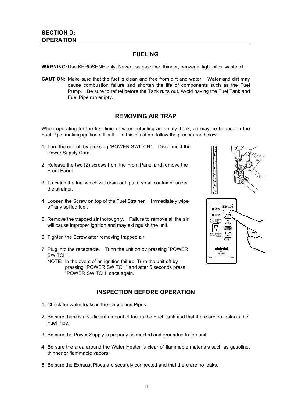 Toyotomi FB-38N(FS) User Manual | Page 11 / 41