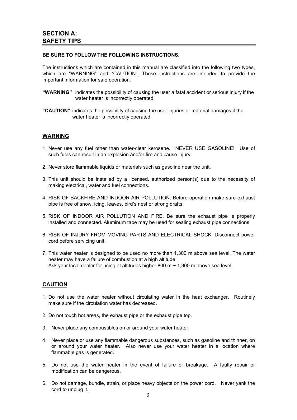 Toyotomi FB-38N(FS) User Manual | Page 2 / 41