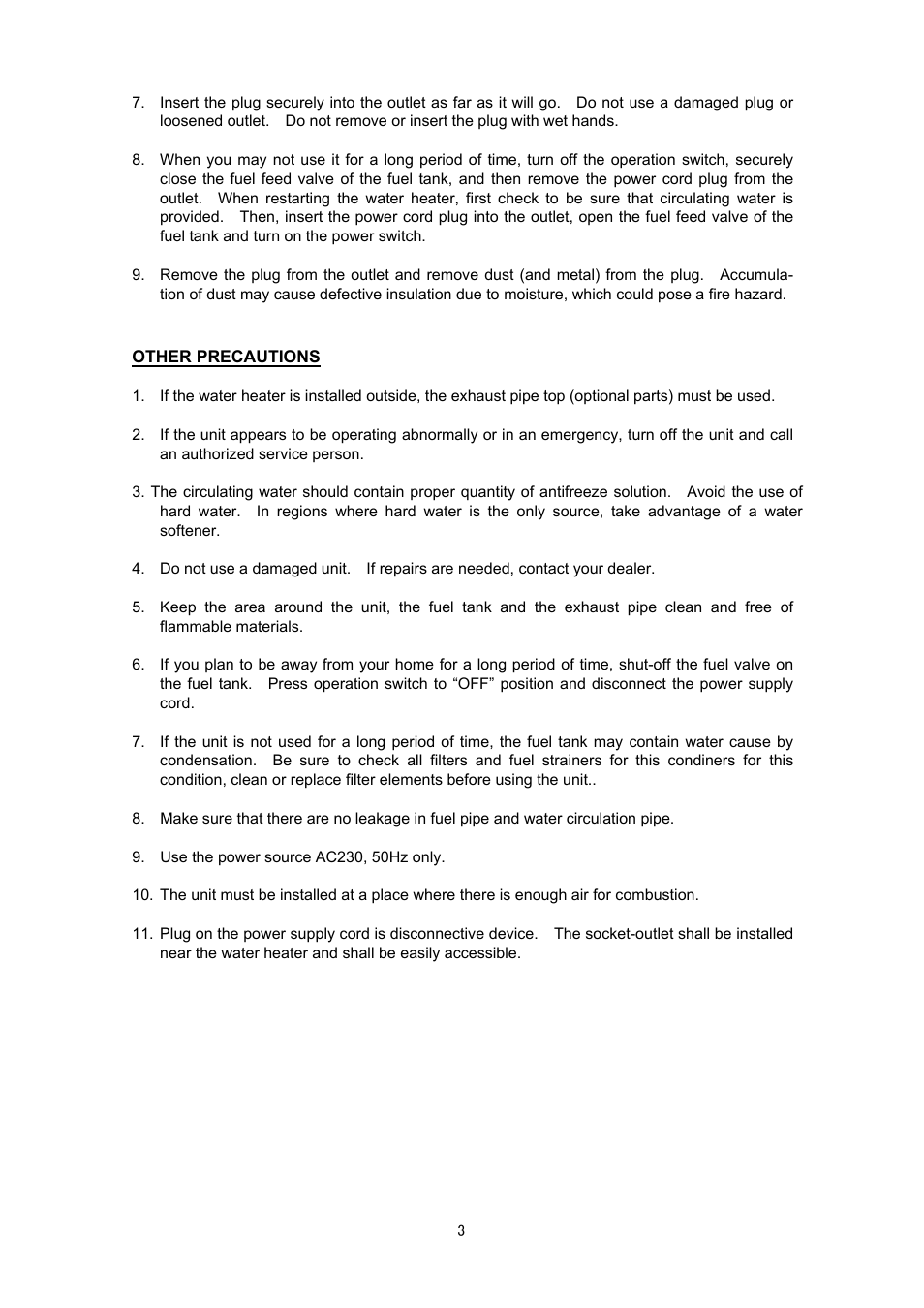 Toyotomi FB-38N(FS) User Manual | Page 3 / 41