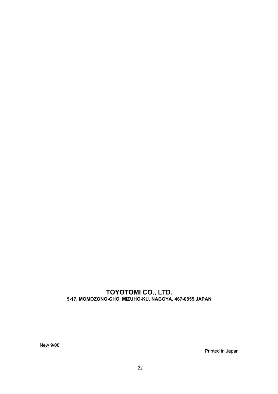 Toyotomi co., ltd | Toyotomi FB-38N(FS) User Manual | Page 41 / 41