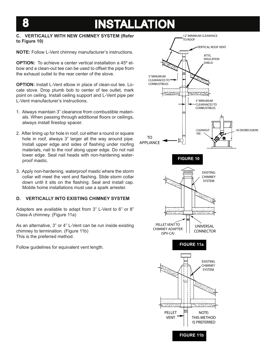 8installation | United States Stove Company 5040 User Manual | Page 10 / 28