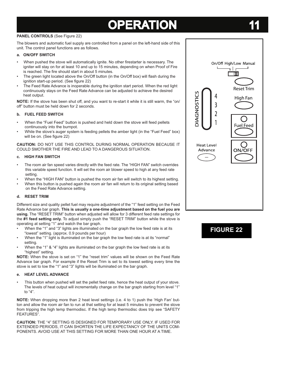 11 operation, Figure 22 | United States Stove Company 5040 User Manual | Page 13 / 28