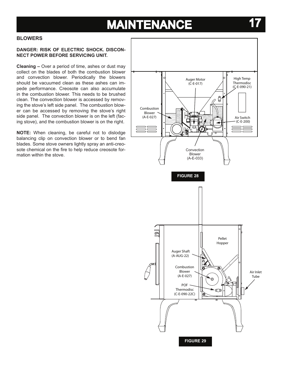17 maintenance | United States Stove Company 5040 User Manual | Page 19 / 28