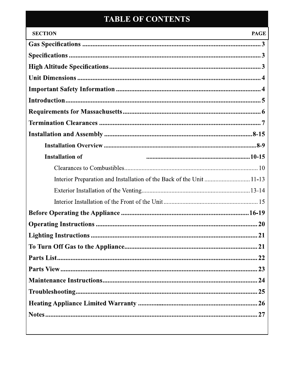 United States Stove Company DV8 User Manual | Page 2 / 28