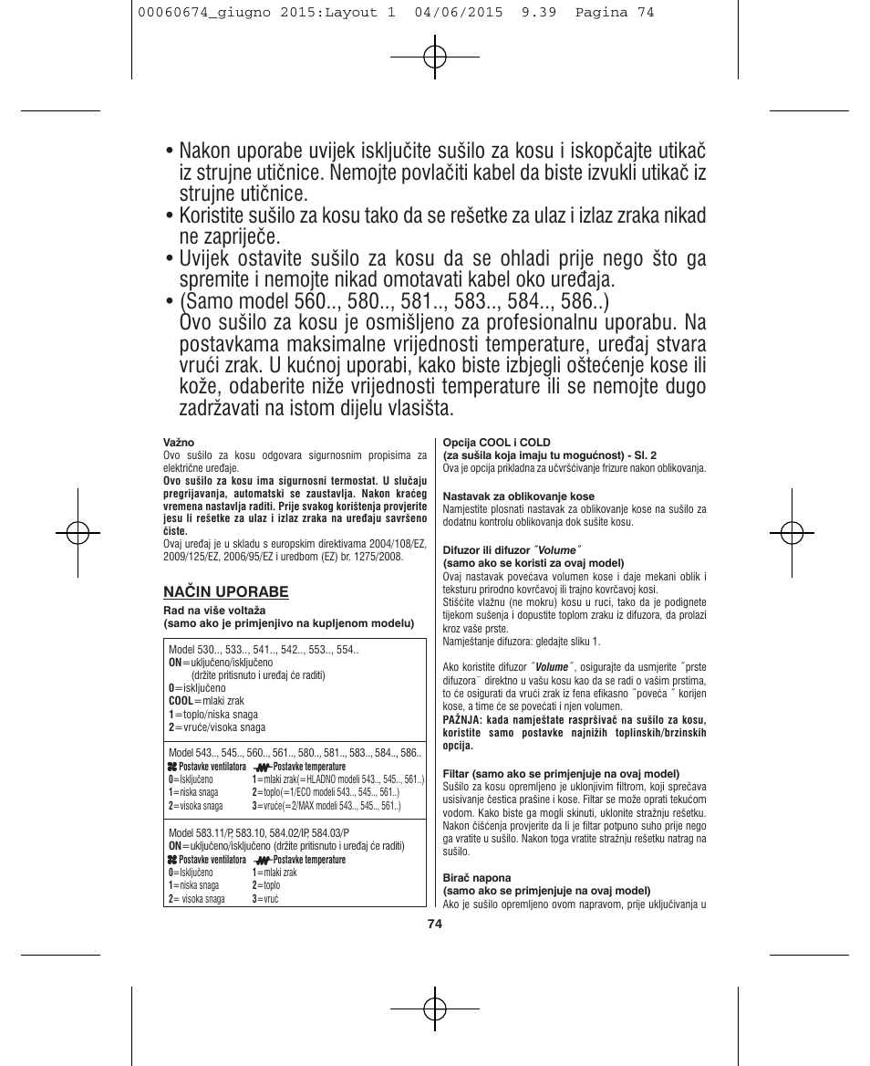 VALERA Swiss Power4ever 2400 W User Manual | Page 74 / 92