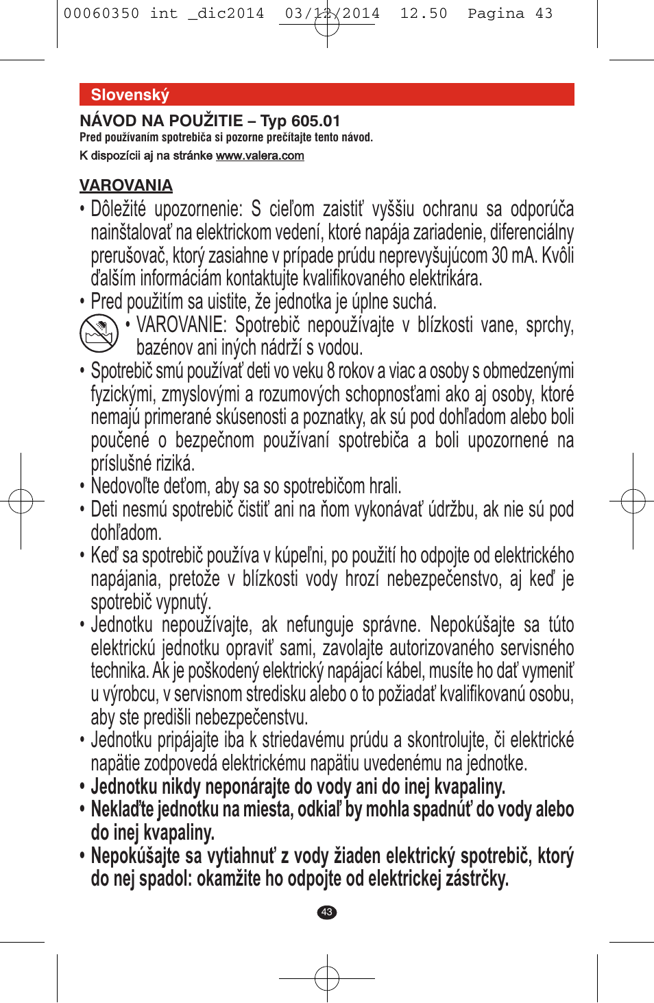VALERA QUICK 24 User Manual | Page 41 / 74