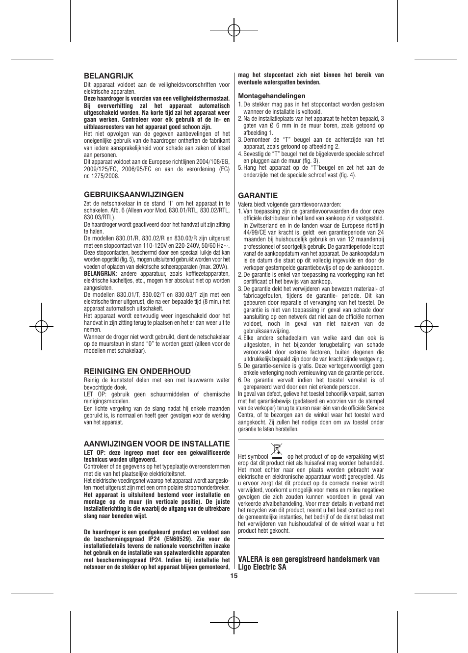 VALERA Hotello 1200 W User Manual | Page 13 / 54
