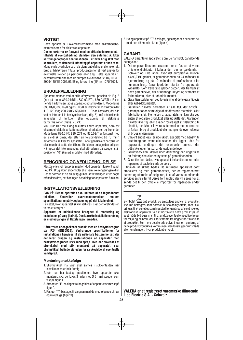 VALERA Hotello 1200 W User Manual | Page 23 / 54