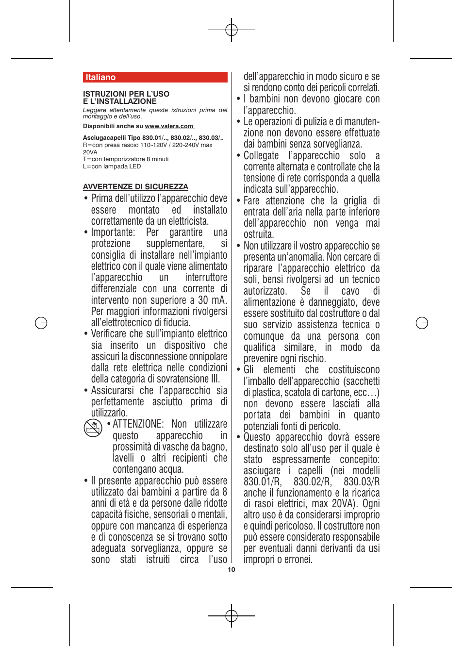 VALERA Hotello 1200 W User Manual | Page 8 / 54