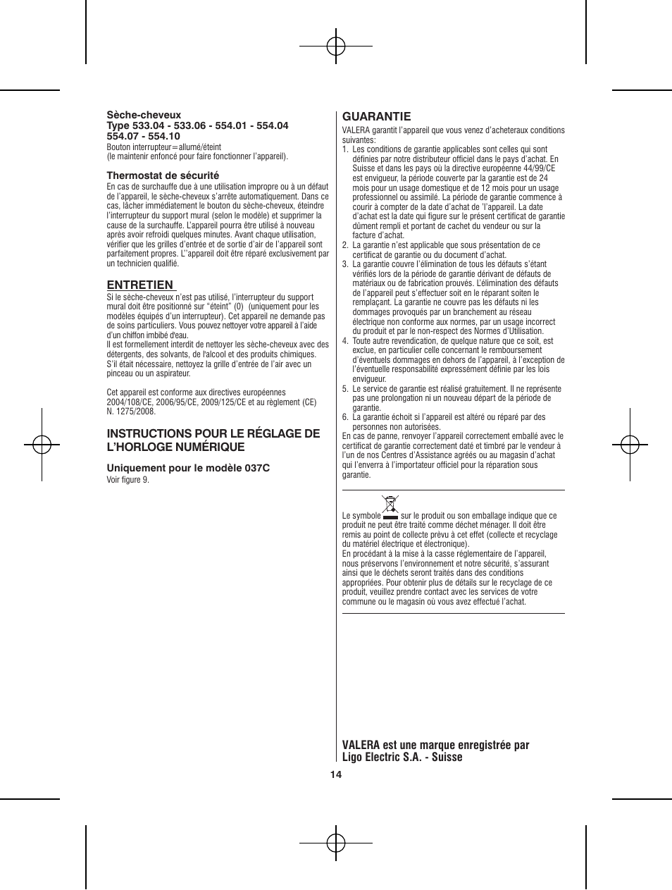 VALERA Premium 1600 Shaver 1600 W User Manual | Page 10 / 62
