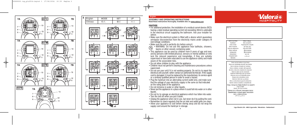 VALERA Premium 1600 Shaver 1600 W User Manual | Page 2 / 62