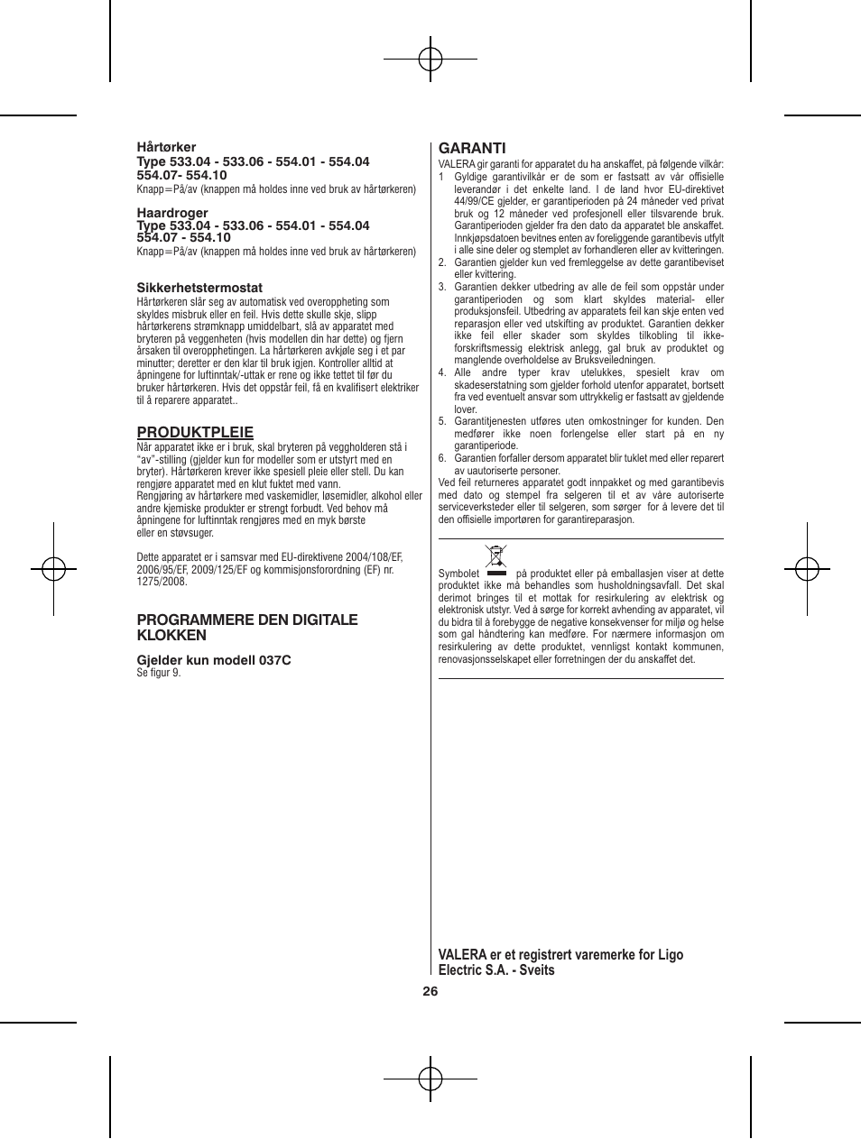 VALERA Premium 1600 Shaver 1600 W User Manual | Page 22 / 62