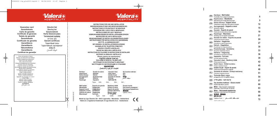 VALERA Premium 1600 Compact Super 1600 W User Manual | 74 pages