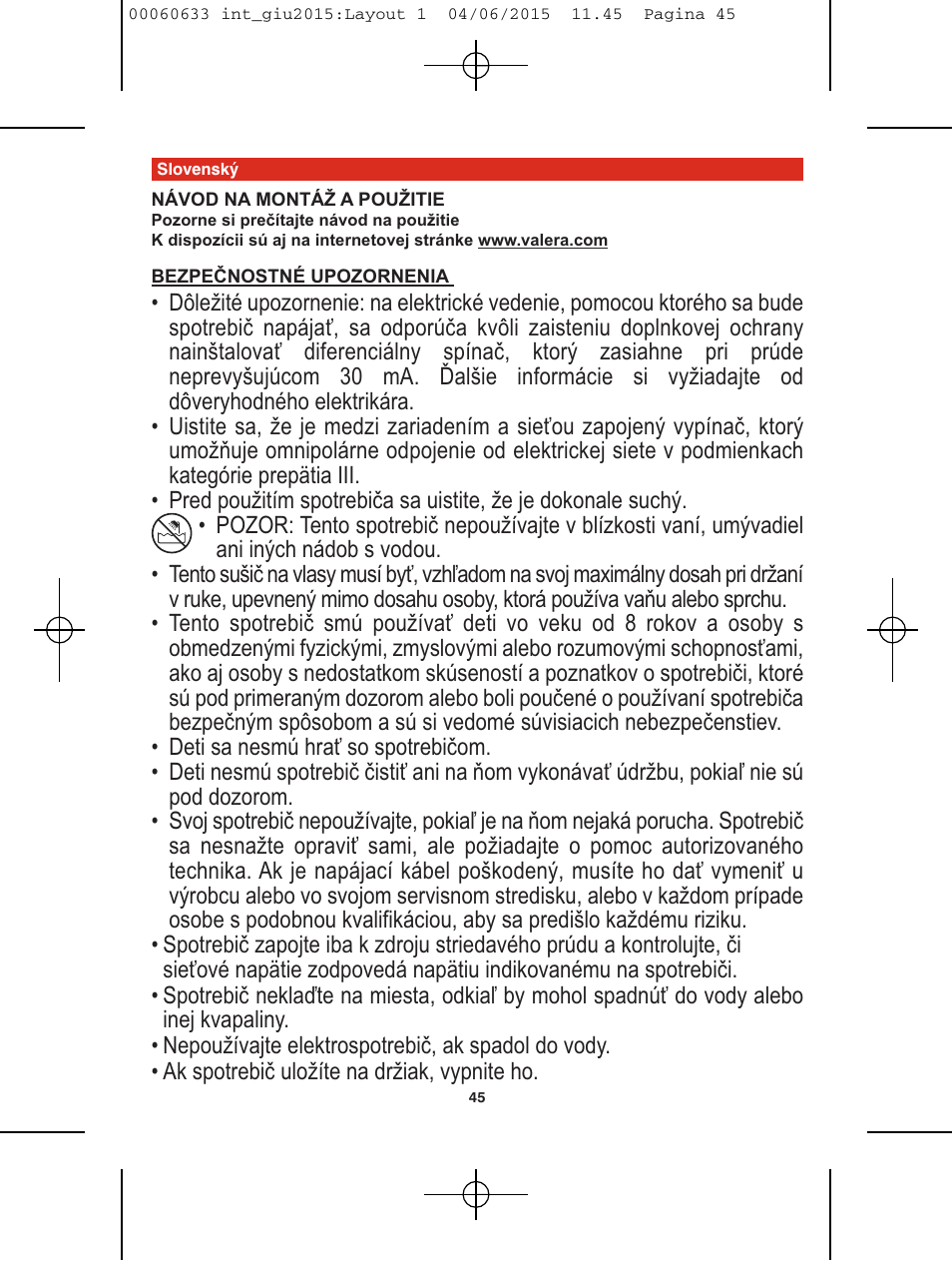 VALERA Premium 1600 Compact Super 1600 W User Manual | Page 41 / 74