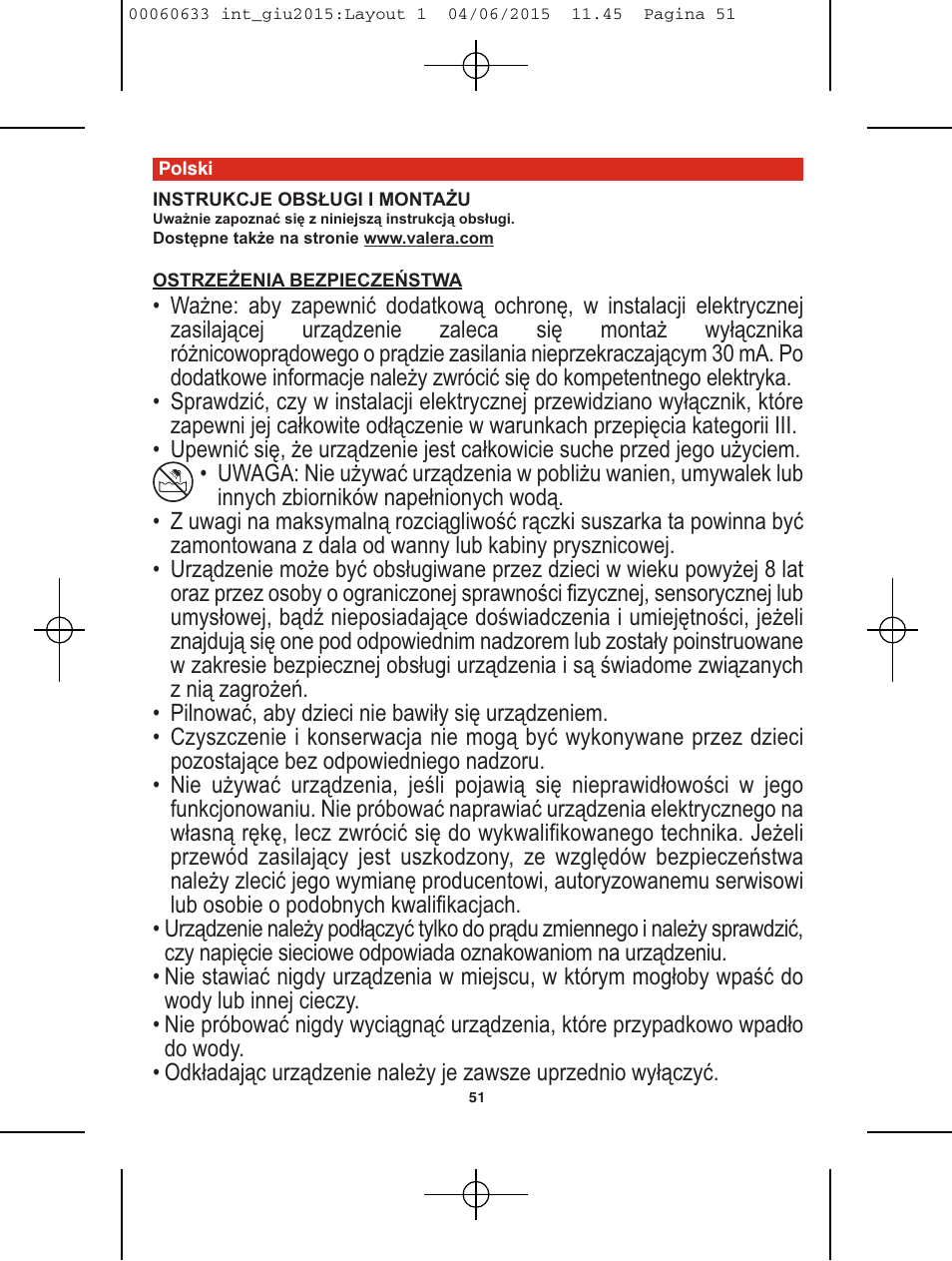 VALERA Premium 1600 Compact Super 1600 W User Manual | Page 47 / 74