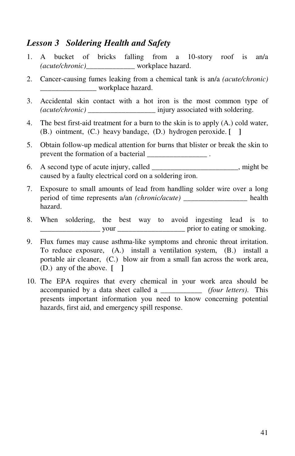 Lesson 3 soldering health and safety | Vectronics VEC-1500K User Manual | Page 46 / 68