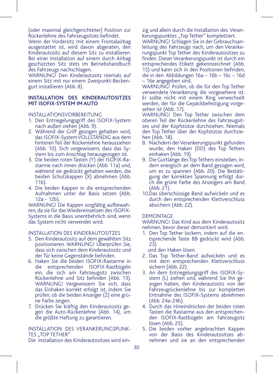 Chicco KeyFit 30 User Manual | Page 30 / 136