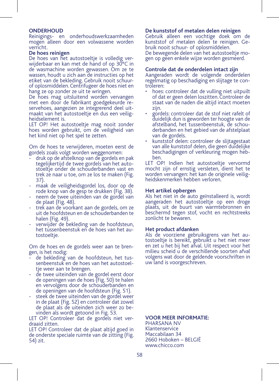 Chicco KeyFit 30 User Manual | Page 58 / 136