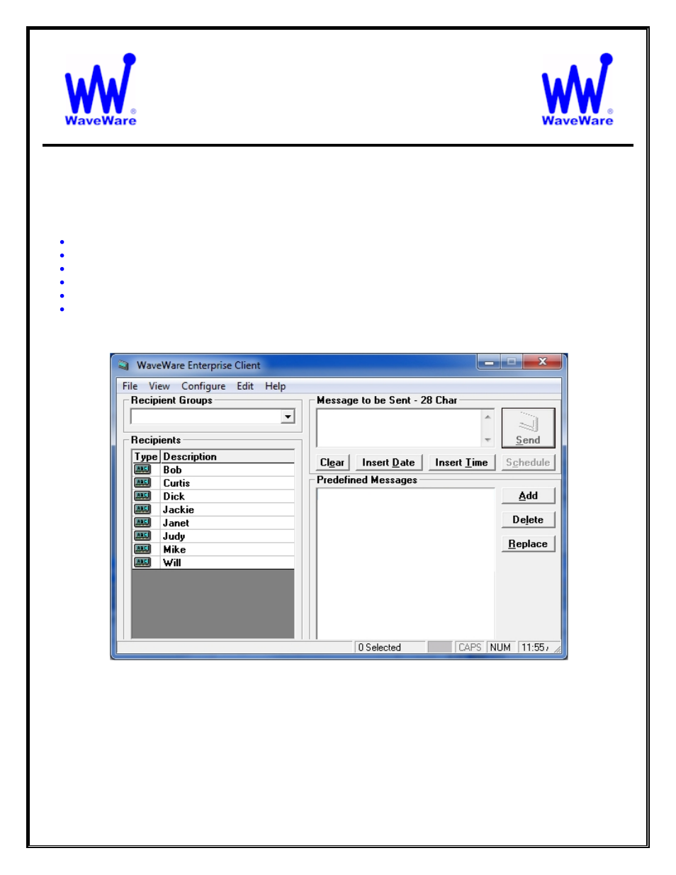 Waveware technologies, inc, Enterprise messaging software | WaveWare Enterprise User Manual | Page 35 / 46