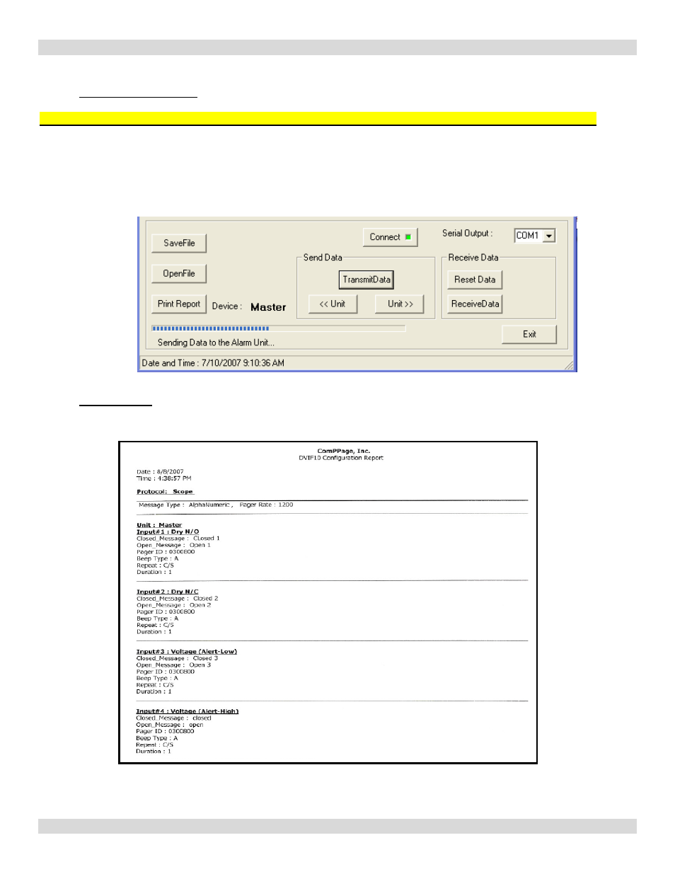 Print report, Write data to unit | WaveWare comPPage DVIF-10 User Manual | Page 6 / 14