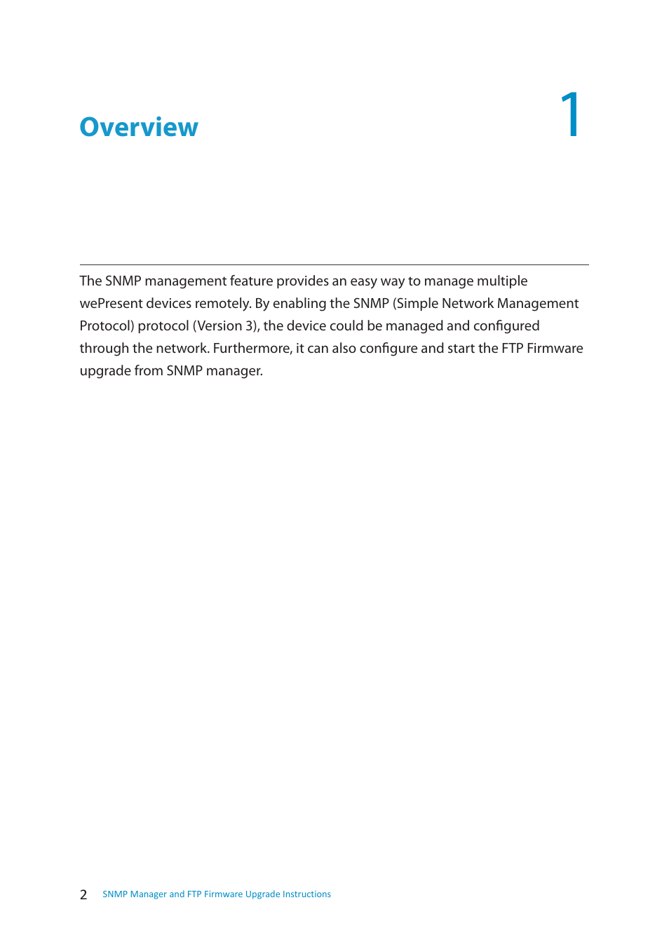 Overview | wePresent SNMP Manager User Manual | Page 2 / 5