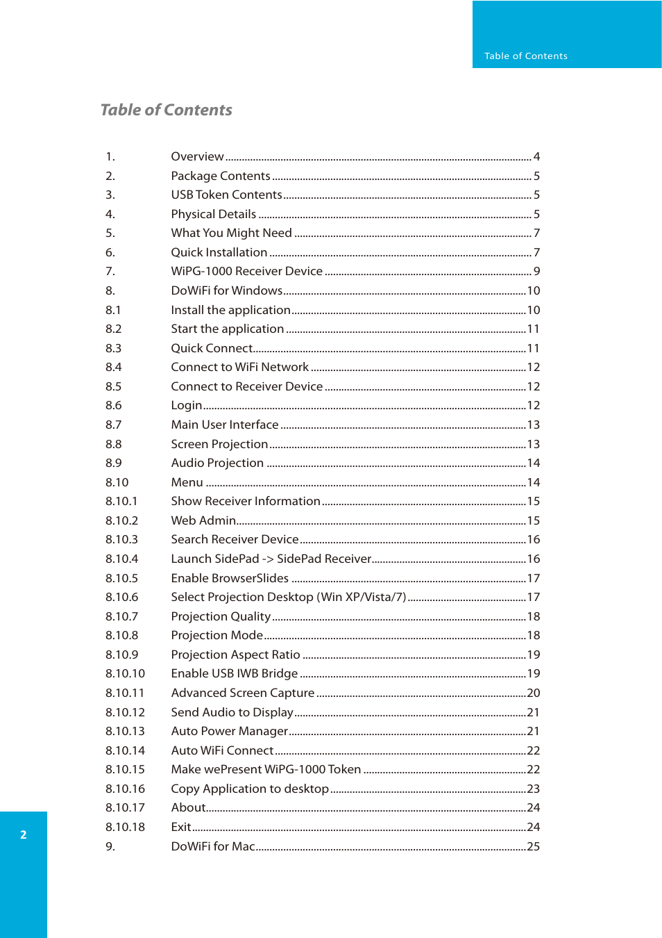 wePresent WiPG-1000 User Manual | Page 2 / 46