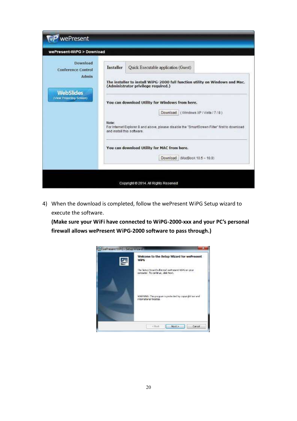 wePresent WiPG-2000 User Manual | Page 20 / 72